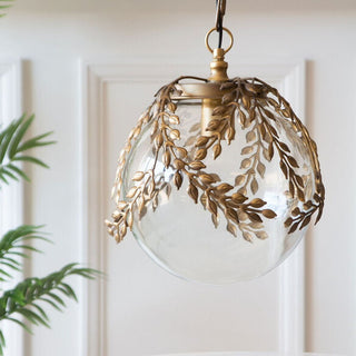 A beautiful glass globe ceiling light