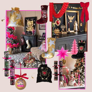 A collage of images that bring together the 2025 key trends: rock n roll, kitschmas & milagro magic