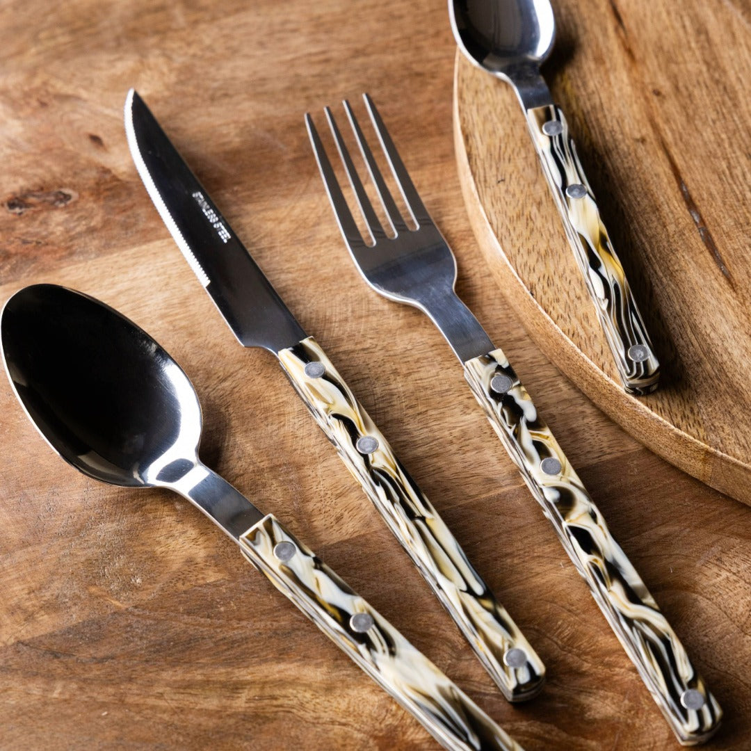 Silver Spoons Marble Design Paper Plates - Square Side Plates For Weddings & Parties, 18 Count