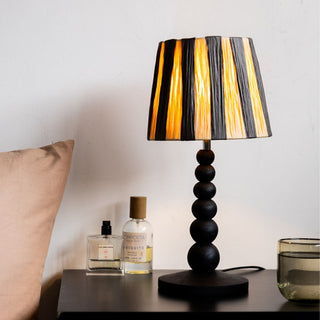 Black and cream bedside table lamp