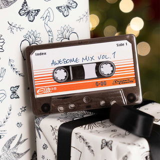 Vinyl coasters on a leopard tray