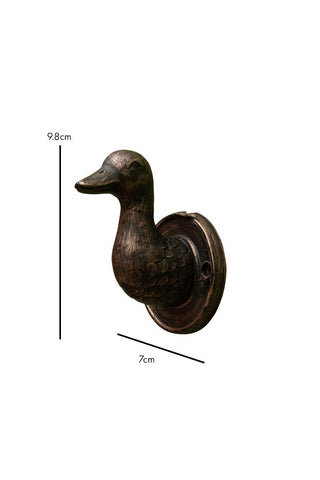 Dimension image of the Antique Copper Duck Head Wall Hook