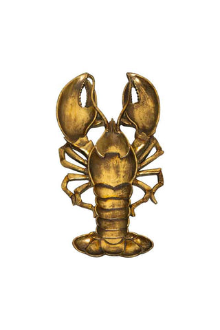 Image of the Antique Gold Lobster Trinket Tray on a white background
