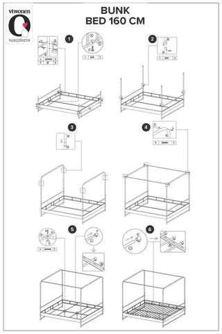 Image of the instructions for the Black Metal Four-Poster Bed - European King Size