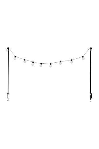 Image of the Extendable Black Table Clamp With Solar Festoon Lights on a white background