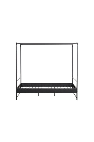 Image of the Black Metal Four-Poster Bed - European King Size on a white background