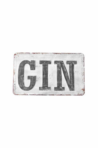 Image of the Gin Metal Wall Art Sign on a white background