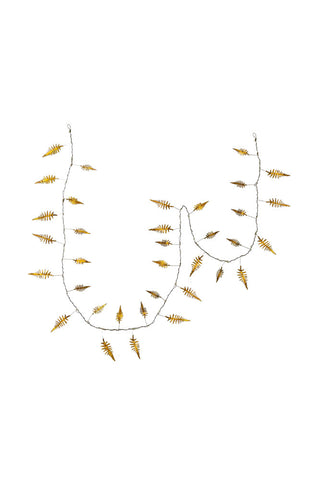 Image of the Gold Fern Fairy Lights on a white background
