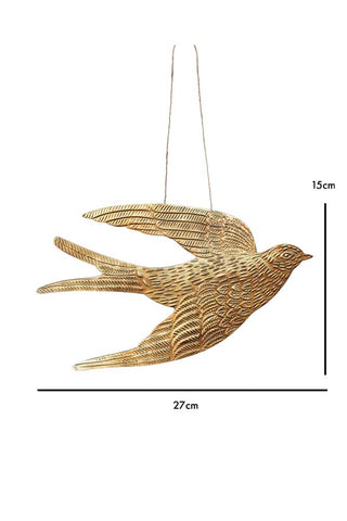 Dimension image of the Gold Swallow Hanging Ornament