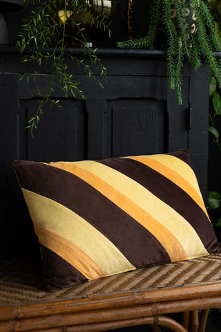 Lifestyle image of the HKliving '70s Stripe Velvet Cushion