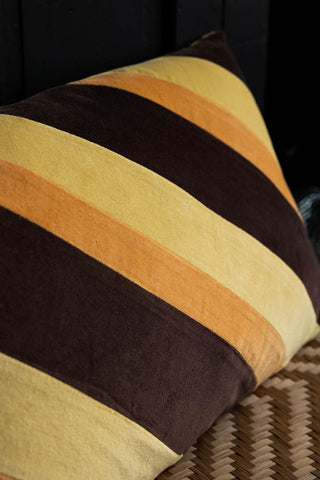 Close-up image of the HKliving '70s Stripe Velvet Cushion