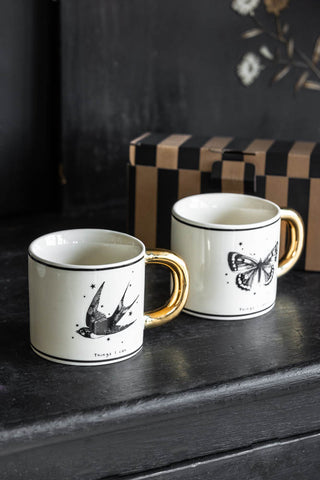 Image of the material for the Monochrome Set of 2 Tattoo Mugs