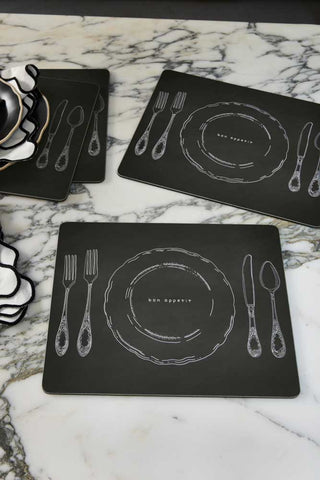 Image of the 4pk Lunch Plate Placemats on a table setting