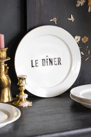 Image of the White Parisian Bistro Set of 4 Dinner Plates