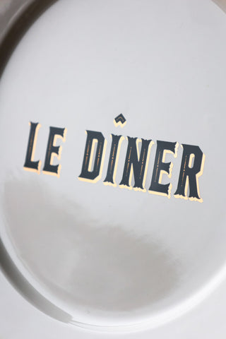 Detail image of the White Parisian Bistro Set of 4 Dinner Plates