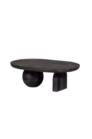 Image of the Abstract Black Mango Wood Coffee Table on a white background