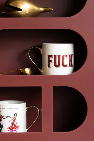 Close-up image of the Alcove Wall Shelf in Burgundy