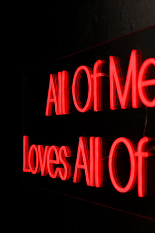 Detail image of the All Of Me Loves All Of You Neon Wall Light
