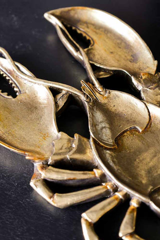 Close-up image of the Antique Gold Lobster Trinket Tray