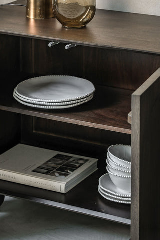 Close-up image of the Arc Detail 4-Door Mango Wood Sideboard