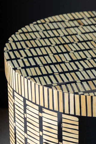 A close up image of the Bamboo Inlay Effect Side Table.