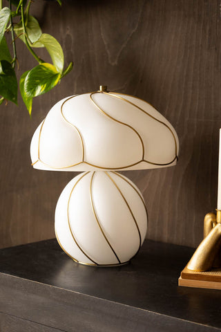 Image of the Beautiful Mushroom Hayworth Table Lamp switched off.