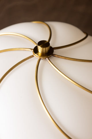 Close-up image of the top of the Beautiful Mushroom Hayworth Table Lamp.