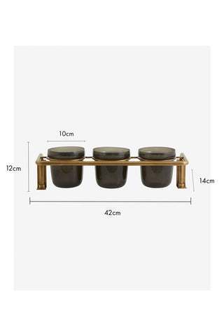 Dimension image of the Black Glass Pots Storage Shelf