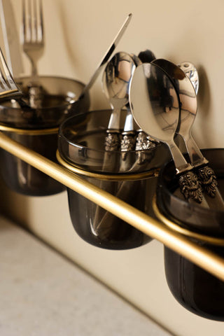 Image of the Black Glass Pots Storage Shelf