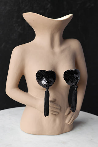 Image of the Black Heart Sequin Nipple Tassels