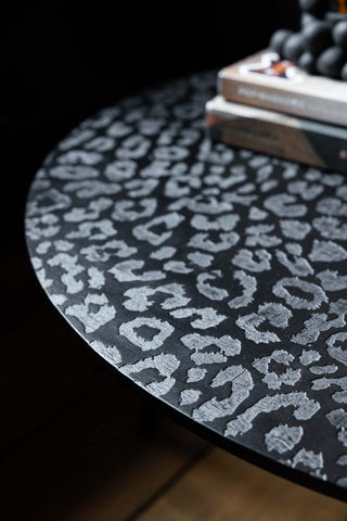Detail image of the Black Leopard Love Coffee Table