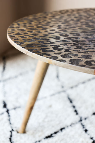 Image of the finish for the Natural Leopard Love Coffee Table