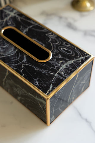 Image of the Black Marble Effect Tissue Box