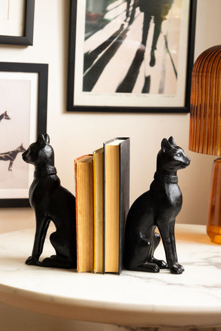Black Sitting Cat Bookends
