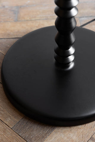 Image of the base for the Black Spindle Floor Lamp With Scalloped Shade