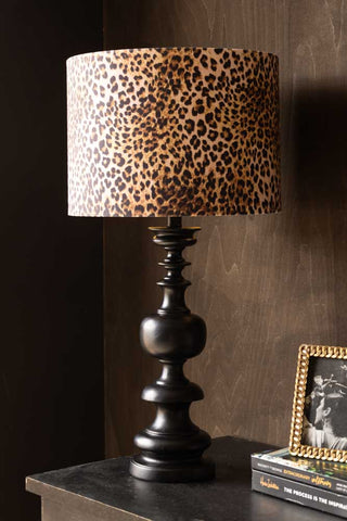 Image of the Black Wood Turned Table Lamp Base