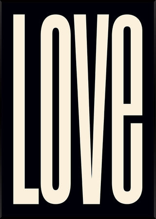 Close-up image of the Black & Cream Love Art Print