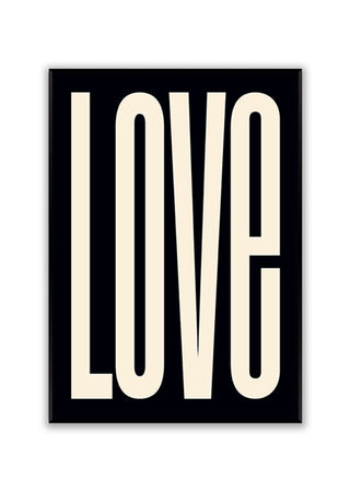 Image of the Black & Cream Love Art Print on a white background