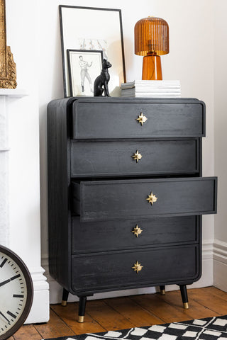 Image of the Black & Gold Ringo Chest of Drawers
