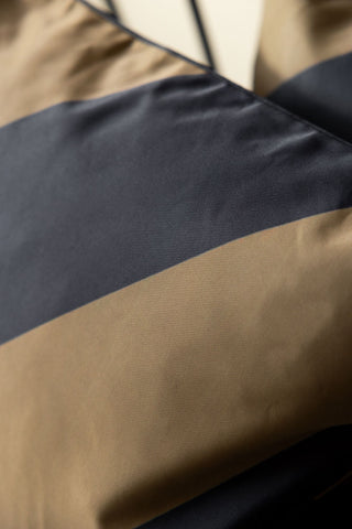 Detail image of the Black & Green Stripe Outdoor Cushion