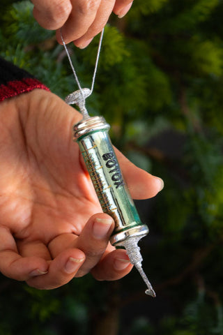 Lifestyle image of the Botox Christmas Tree Decoration