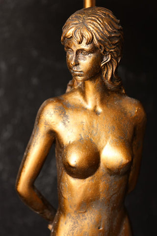 Close-up image of the Brass Lady Table Lamp