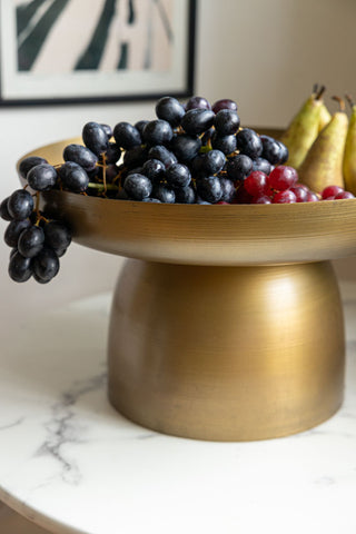 Lifestyle image of the Brass Metal Footed Bowl