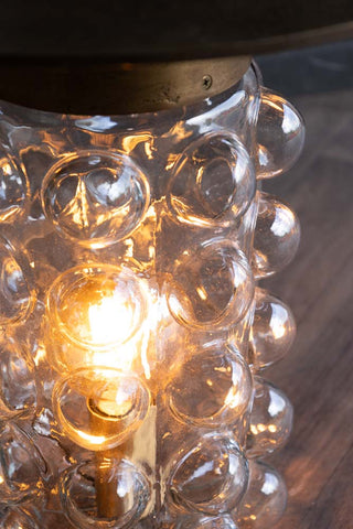 A detailed image of the table lamps base.