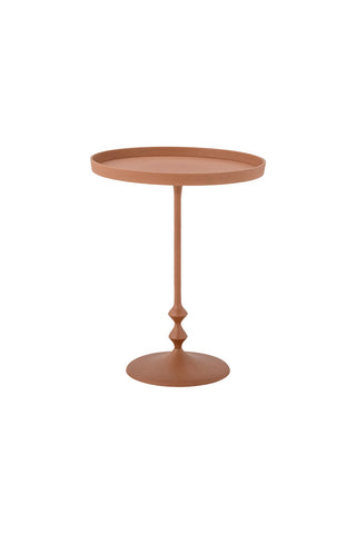 Cutout image of the Detail image of the Anjou Metal Side Table - Rust Orange on a white background. 