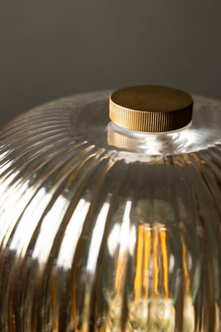Close-up image of the Champagne Seventies Glass Table Lamp