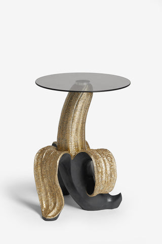 Cutout image of the Charcoal & Gold Banana Side Table.