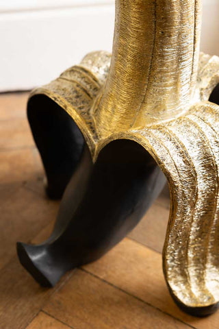 Detail image of the Charcoal & Gold Banana Side Table.