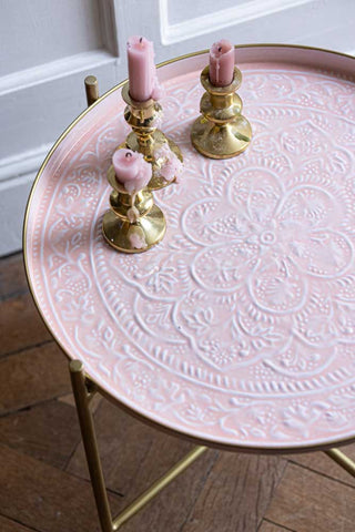 Close-up image of the Pink Tray Side Table