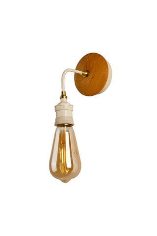Cutout image of the Cream Metal & Glass Wall Light on a white background.